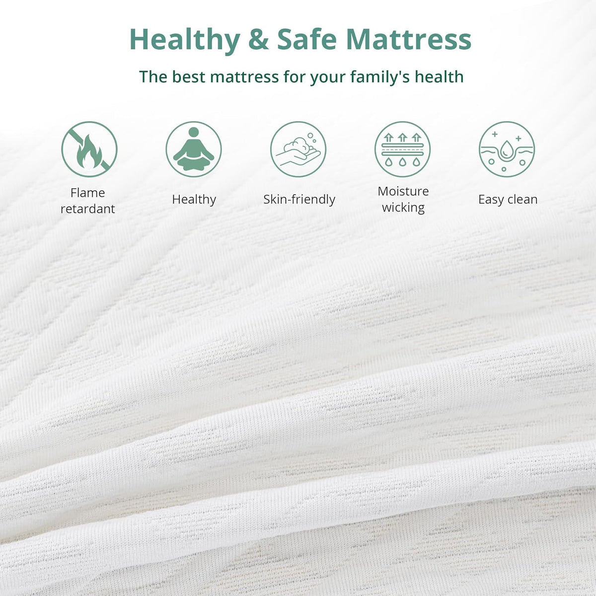 EGO 8 Inch Short Queen Memory Foam RV Mattress, White, 60 x 75 Inch, Medium Firm