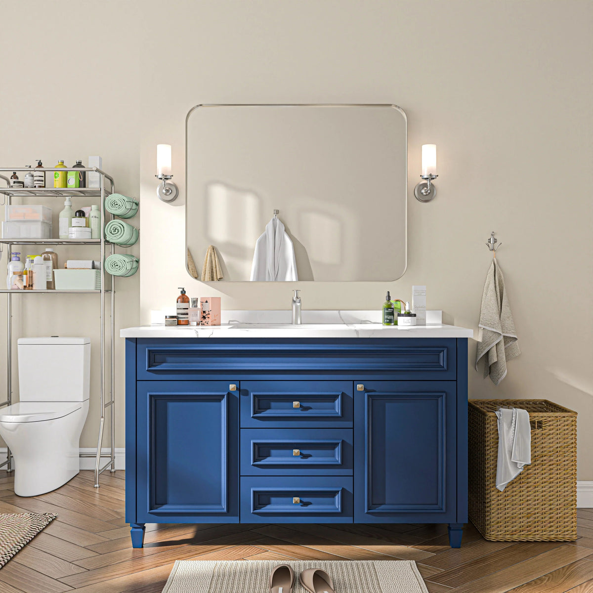 Aluminum Alloy Rounded Corner Wall Vanity Mirror