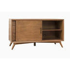 Home Square 4-Piece Set With Small TV Console, Full Wood Bed And Large Nightstand