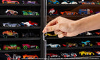 Hot Wheels Display Case With Exclusive Mercedes-Benz 190E 1:64 Scale Sports Car