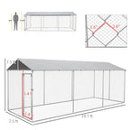 PawHut Outdoor Dog Kennel 19.7' x 7.5' x 7.5' With Waterproof Roof - D02-179V02SR