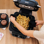Ninja Foodi 5-in-1 Indoor Electric Grill With Air Fry, 4-qt Crisper Basket, Black/Silver - AG301