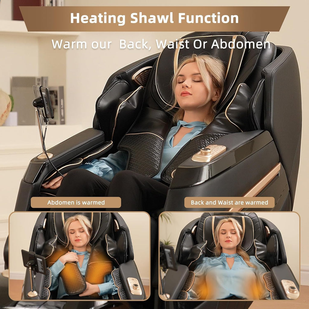 Alfine 4D Full Body Massage Chair With SL Track, Yoga Stretch, Zero Gravity, Heating, AI Voice Control - A66