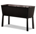 31.7 Gallon Raised Garden Bed Planter, Dark Brown Polypropylene Resin - Water Indicator