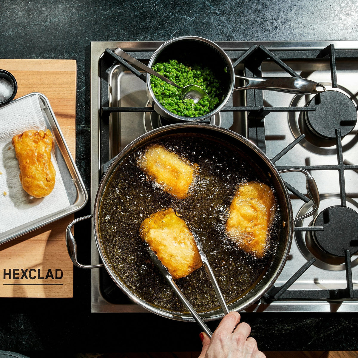 HC Cookware Hybrid Deep Saute Pan/Chicken Fryer With Lid, 7-Qt