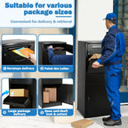 Gaonala Steel Package Delivery Box 19.6x14.4x44.9in Lockable Weather-Resistant Black