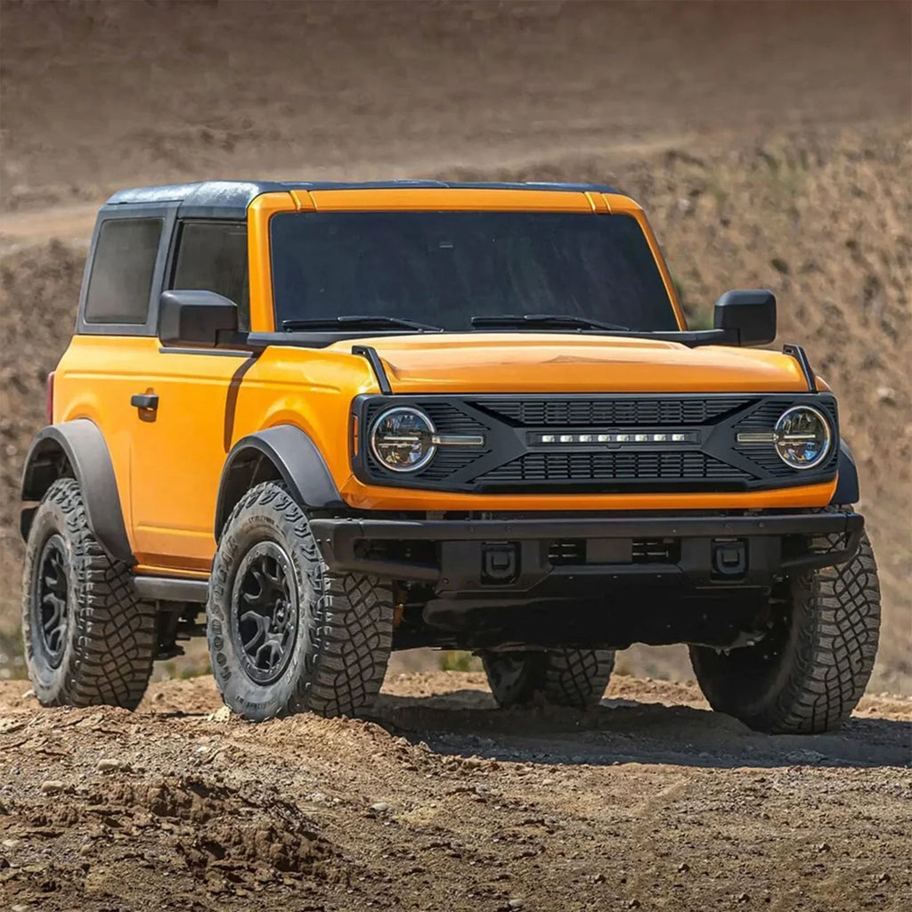 AMERICAN MODIFIED Tomahawk Grille With Lights for 2021-2024 Ford Bronco Without Front Camera - Matte Black