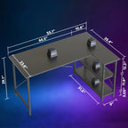 Small L-Shaped Computer Desk With Reversible Storage Shelves - 55-Inch / 47-Inch