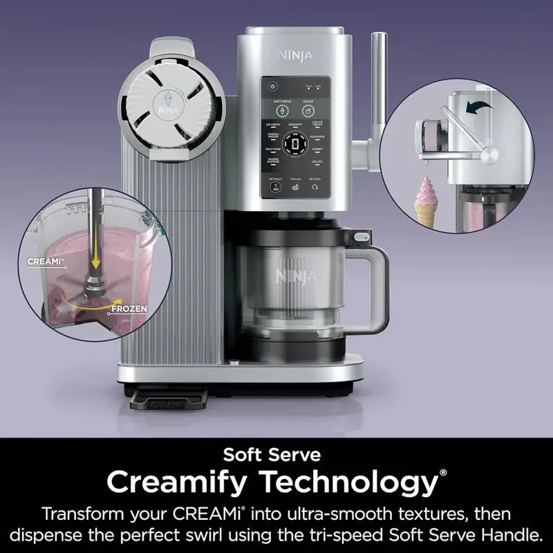 Ninja CREAMi Swirl Ice Cream And Soft Serve Maker, 13 Programs, Two 16oz Pints - NC701