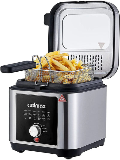 CUSIMAX 2.6QT Stainless Steel Electric Deep Fryer - CMDF-02