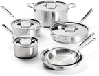 All-Clad Stainless Steel 10 Piece Cookware Set, Made In USA - D5