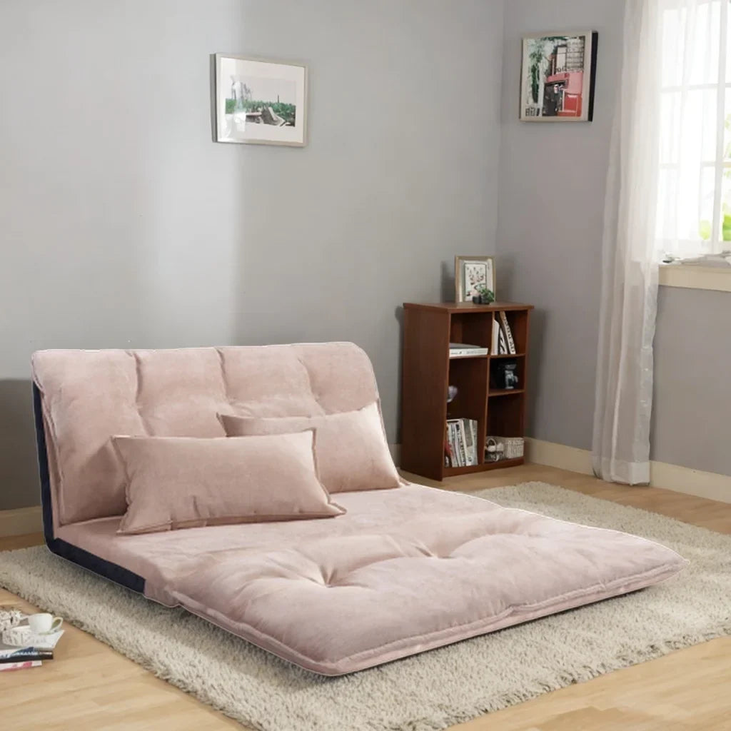 Orisfur Adjustable Folding Futon Sofa With Two Pillows