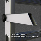 Aluminum Folding Scaffolding Ladder With Wheels, 60in W x 116in H, 8 Steps, 330 lbs - APJC-PSL168
