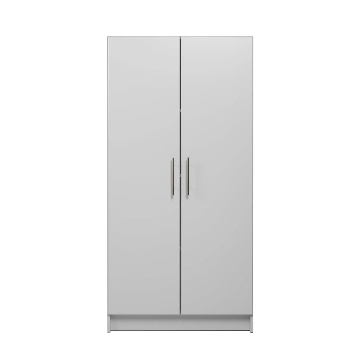 Prepac Elite 2 Door Standing Storage Cabinet, Light Gray, 16 in D x 32 in W x 65 in H