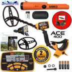 Garrett ACE 400 Metal Detector With 8.5 x 11 in DD Waterproof Search Coil And AT Pro-Pointer