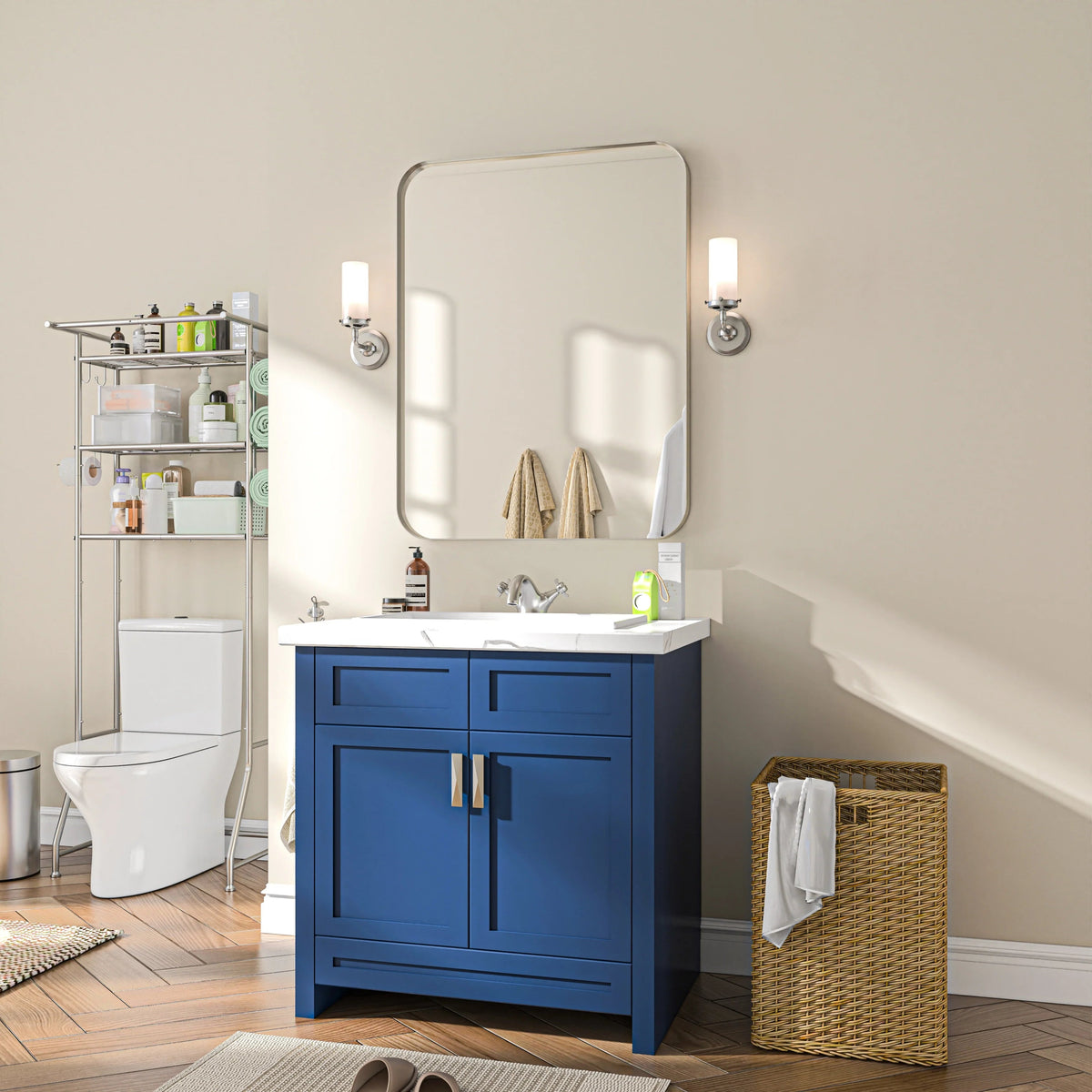 Aluminum Alloy Rounded Corner Wall Vanity Mirror