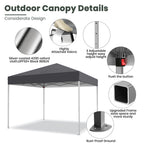 GVDV 10x10 ft Easy Pop Up Outdoor Canopy Tent - Blue