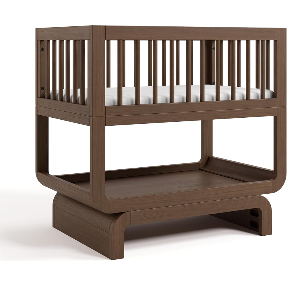 Storkcraft Santorini Deluxe 3-in-1 Convertible Wooden Bassinet - Hazelnut