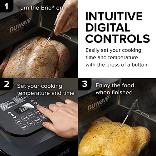 Nuwave Brio 8 Qt Air Fryer, 1800W, 50-400F Temperature Controls