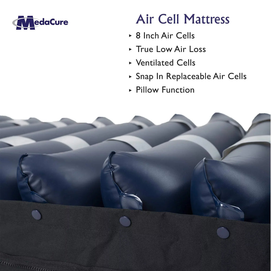 Medacure Alternating Pressure Air Mattress For Hospital Beds, 80 x 36 x 8 in, Twin - Pump Included