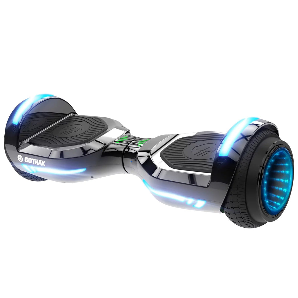 Bluetooth Self-Balancing Hoverboard With 6.5-Inch Wheels, 7-Color Lights, 44-176 Lb. Capacity - Silver