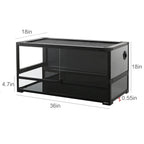 REPTI ZOO 40 Gallon Tempered Glass Reptile Terrarium Tank 36x18x18 in