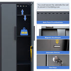 HPDMC 7-Piece Metal Garage Cabinet System With 4-Drawer Roller Cabinet, 47.2 in Workbench And Pegboards