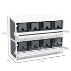 PawHut Chicken Nesting Boxes With 2 Egg Collection Trays, 8 Compartments