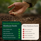 Non-GMO Heirloom Survival Seed Vault, 23 000 Open-Pollinated Vegetable, Herb And Fruit Seeds, 144 Varieties