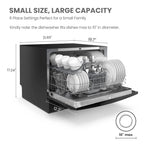COMFEE' Portable Countertop Dishwasher, 6 Place Setting, Stainless Steel - CDC22P1BBB