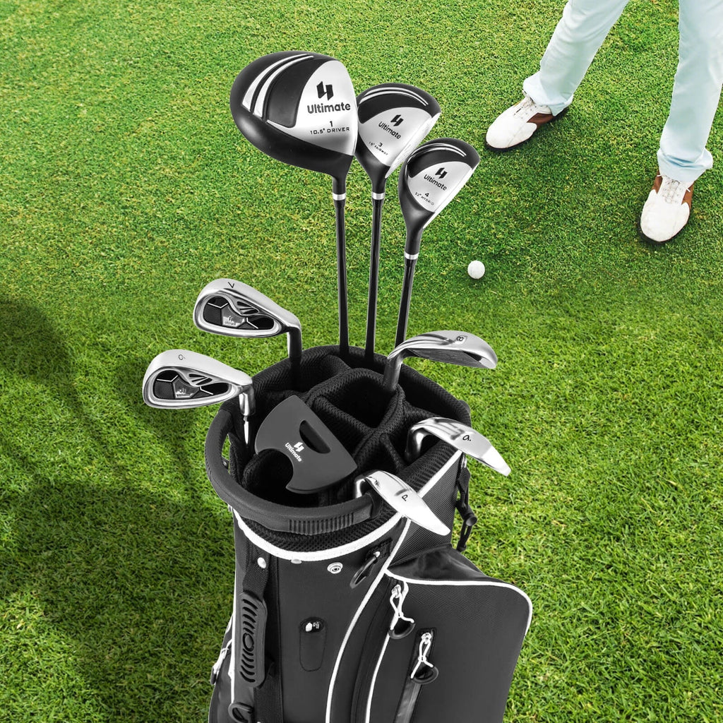 Costway Men's Complete Golf Club Set 10 Pieces With 460cc Alloy Driver