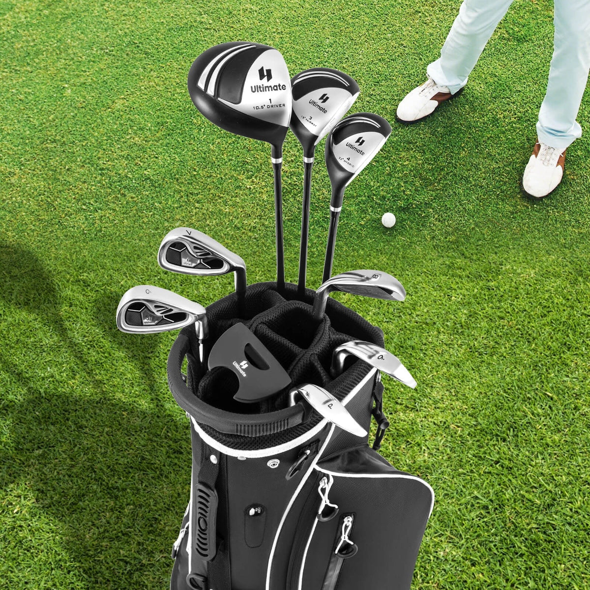 Costway Men's Complete Golf Club Set 10 Pieces With 460cc Alloy Driver