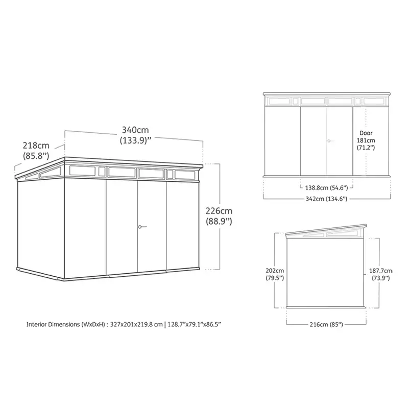 Keter Weather-Resistant Resin Storage Shed, 11 ft. x 7 ft. - Cortina