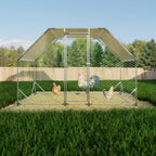 Seizeen Walk-In Chicken Coop Run for 6-8 Chickens, 10FT - Waterproof Galvanized Wire