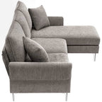Churanty Convertible L-Shaped Sectional Sofa With Reversible Chaise Lounge, 84 Inch
