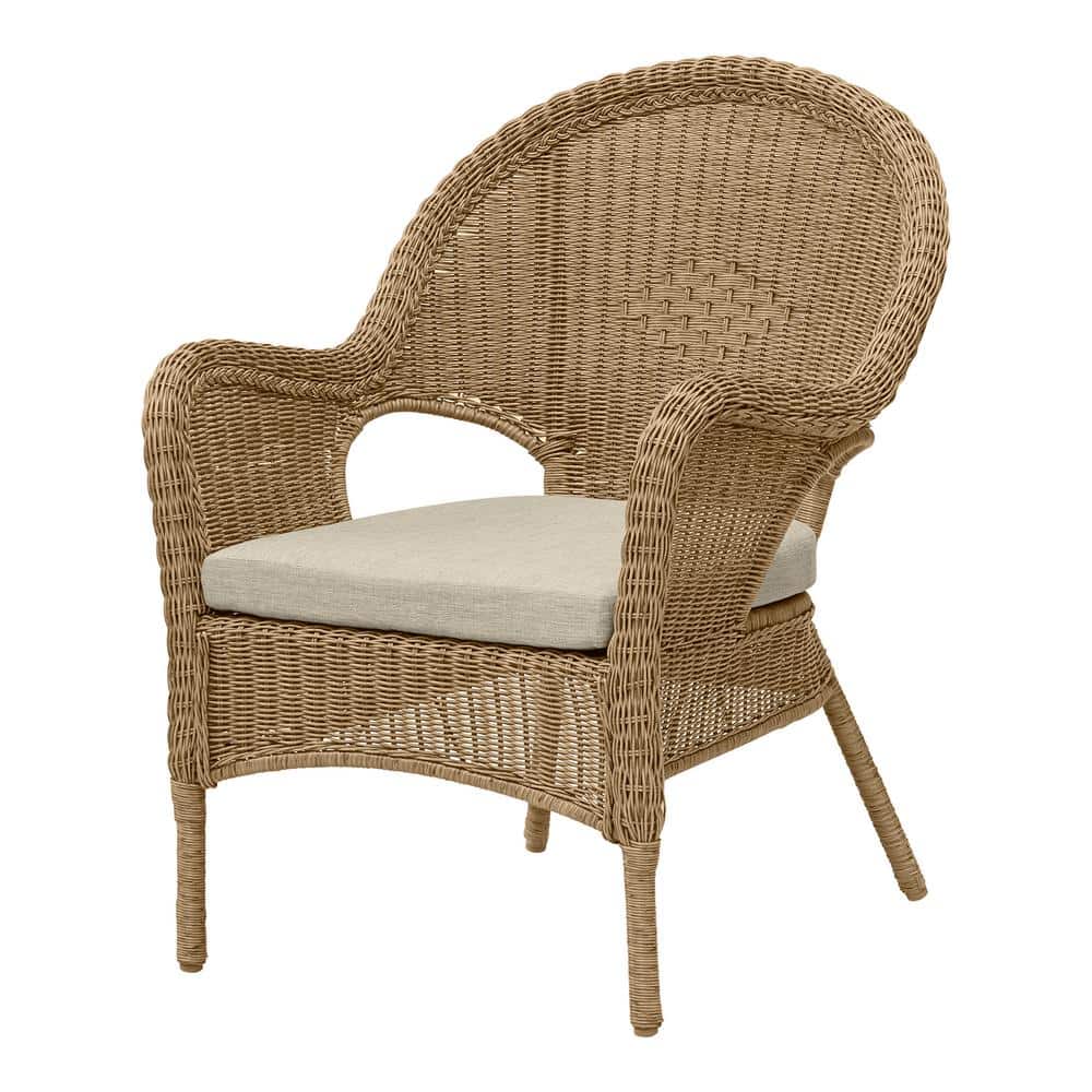 Hampton Bay Rosemont Stackable Outdoor Patio Lounge Chair With Putty Tan Cushion - 65-91-1BR-996