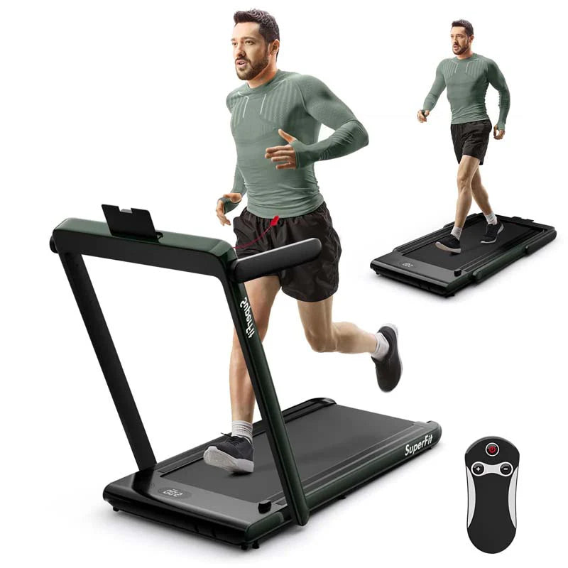 GYMAX 2-in-1 Folding Under Desk Treadmill With Speaker, App And Remote Control - 2.5HP