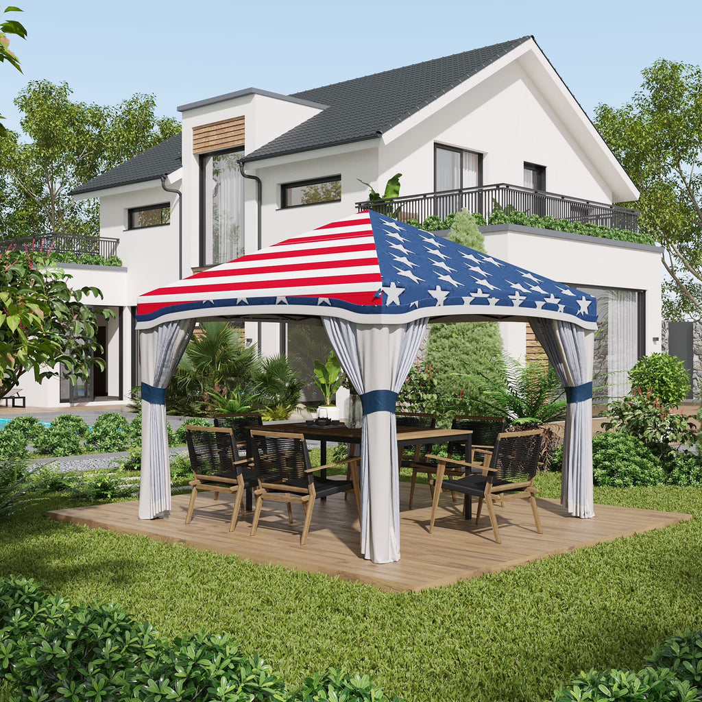 Outsunny Pop-Up Canopy With Mesh Netting, Wheeled Carry Bag And 4 Sand Bags, Beige, 10' x 10' - 84C-405V01BG