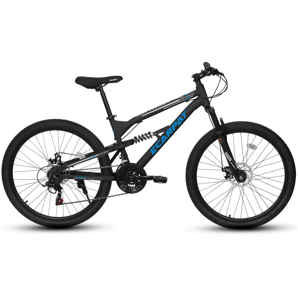 26 Inch Full-Suspension Mountain Bike, 21-Speed, 26x16 Inch Carbon Steel Frame