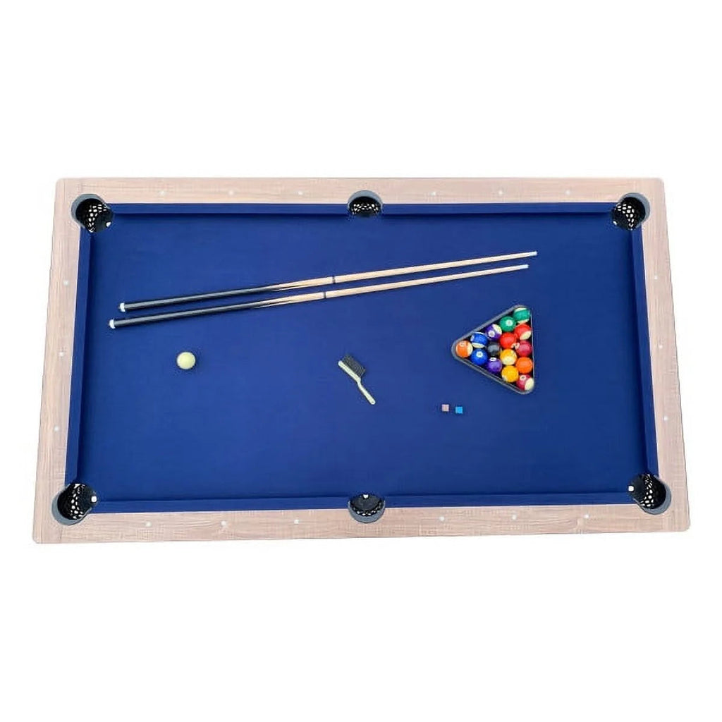 Bluewave Pool Table 7-Ft, Driftwood Melamine, Dark Blue Wool Felt - Excalibur