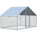 PawHut Walk-In Chicken Coop Run With Waterproof Anti-UV Cover - 9.8' x 6.6' x 6.4', 1.26 in Tube Diameter
