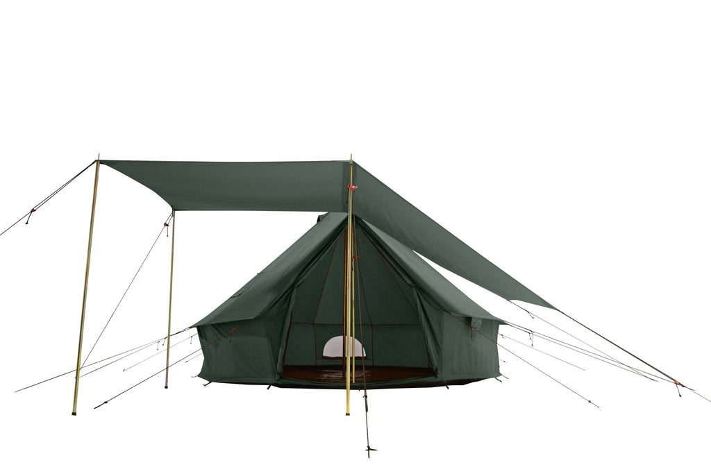 White Duck Outdoors Regatta Bell Tent Awning, Desert Red, 10 ft - Complete Canopy With Poles