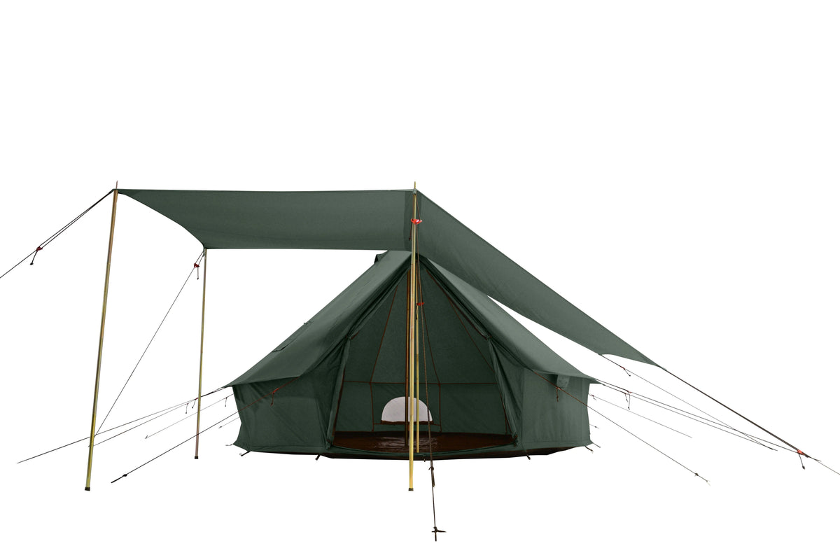 White Duck Outdoors Regatta Bell Tent Awning, Desert Red, 10 ft - Complete Canopy With Poles