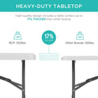 Best Choice Products 6ft Plastic Folding Table, 72in x 30in x 30in, White