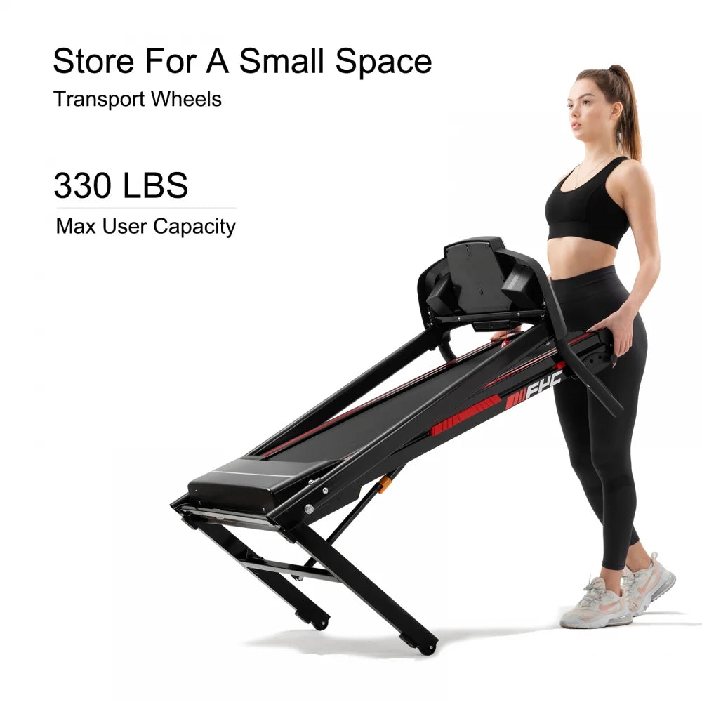 Folding Electric Treadmill With 3.5HP Motor, 300LBS Capacity And Incline
