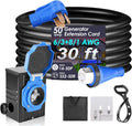 Seeutek 50 Amp 30 Ft Generator Extension Cord With Power Inlet Box And Interlock Kit - NEMA 14-50P/SS2-50P