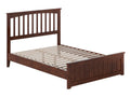 AFI Becket Full Solid Wood Low Profile Platform Bed With Matching Footboard, Walnut