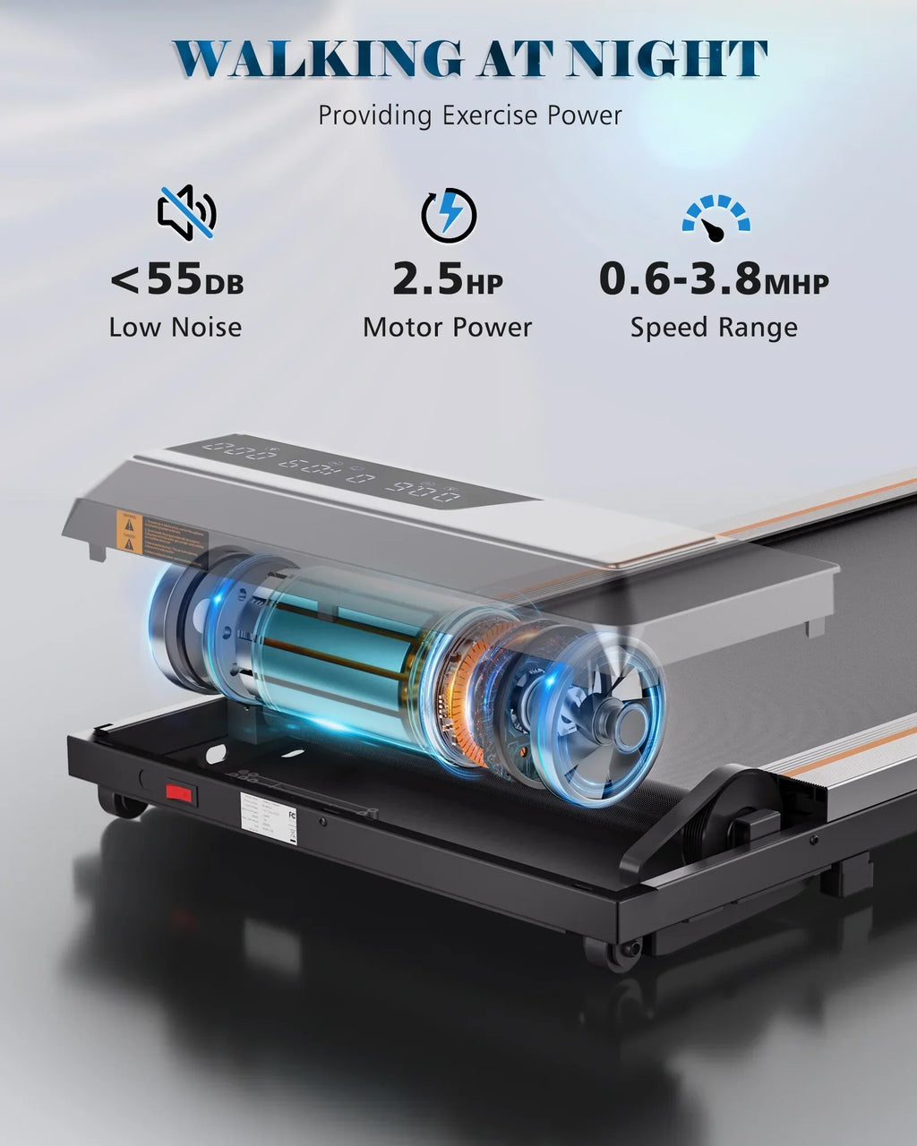 Naipo 2-in-1 Treadmill Walking Pad 2.5HP, 265 lb Capacity - LCD Display