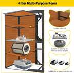 Aivituvin Large Cat Catio, 4 Tiers, Weatherproof Roof, 70in H x 77in L - AIR54