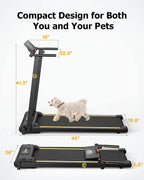 UREVO Folding Treadmill - 2.25HP, 12 HIIT Modes, 265 lbs Capacity, Yellow Or Red